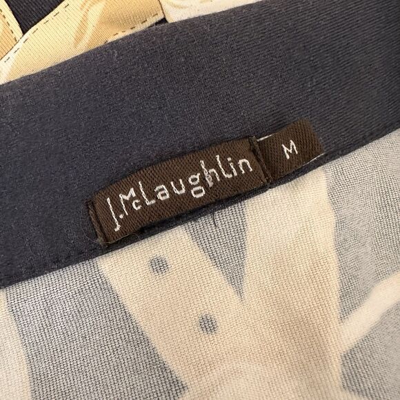 J. McLaughlin Womens Catalina Cloth Top M Equestrian Gold Popover Polo Shirt - Picture 7 of 8